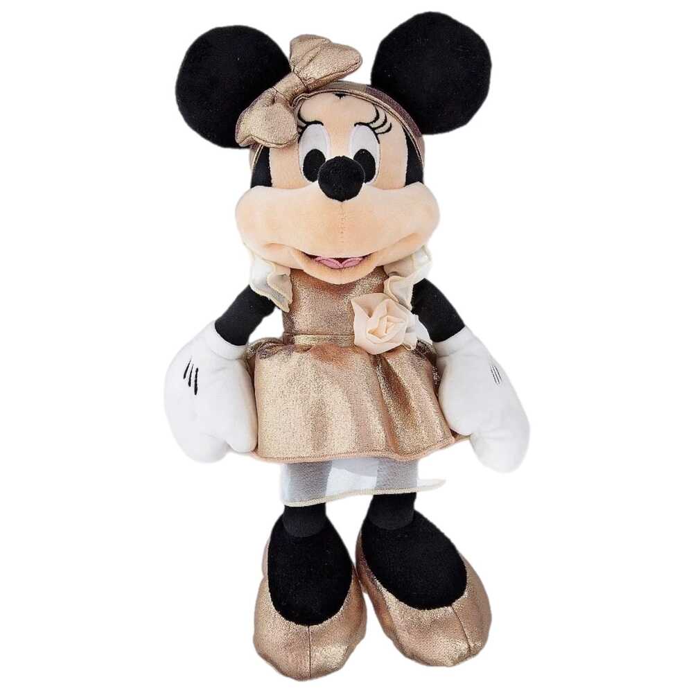 Disney Pink Black Stuffed Animal Minnie Mouse Plush 12”